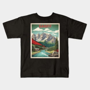 Banff Alberta Canada Vintage Poster Tourism Art Kids T-Shirt